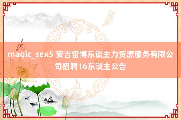 magic_sex5 安吉雷博东谈主力资源服务有限公司招聘1